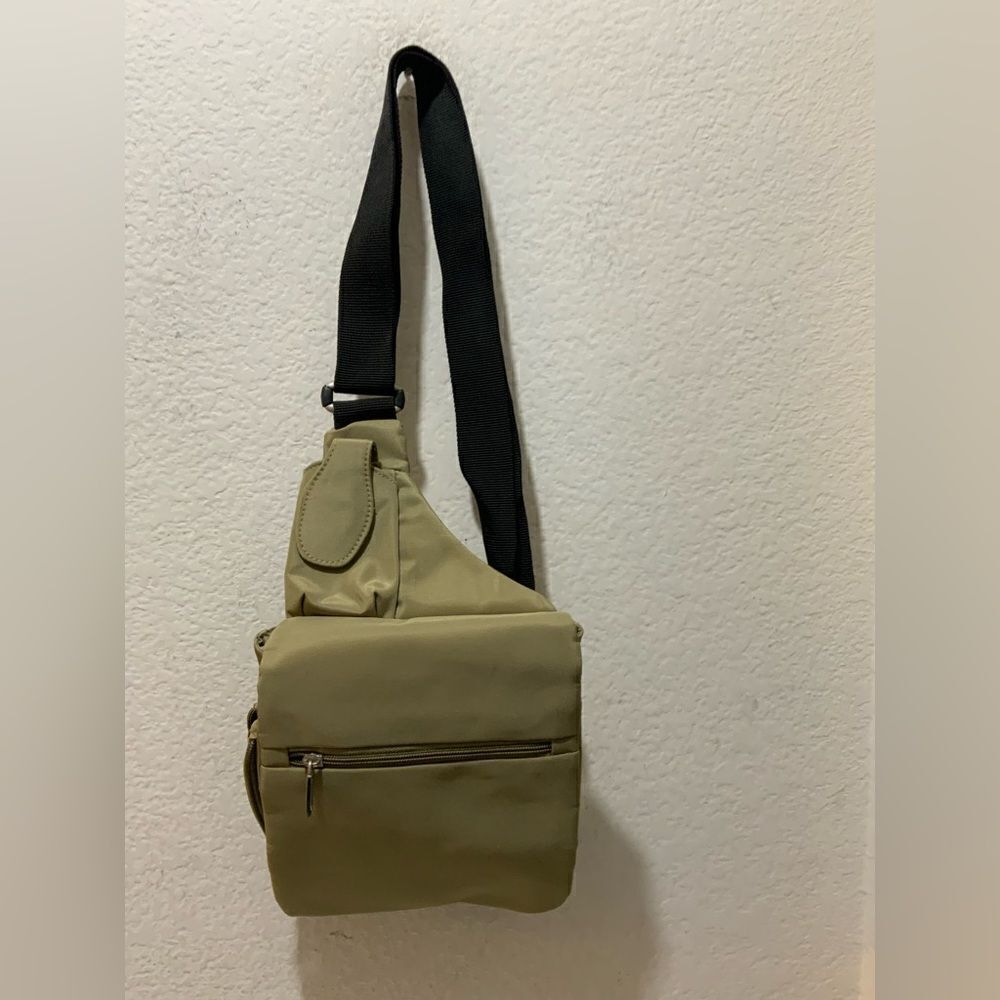Travelon nylon khaki Tan black Crossbody Bag
